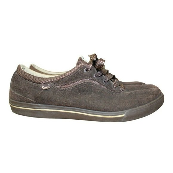Ked's Espresso Brown Suede Sneakers With White Polka Dot Laces Women's / Size: 9 - Picture 2 of 12
